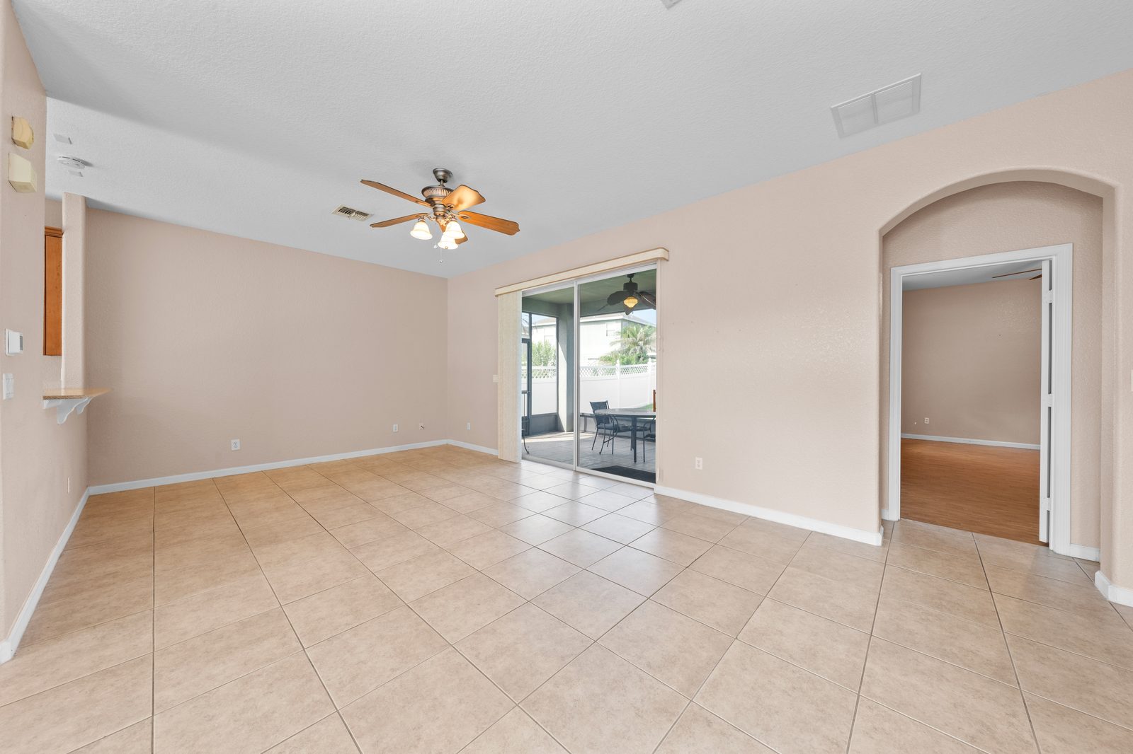 Open living room with archways