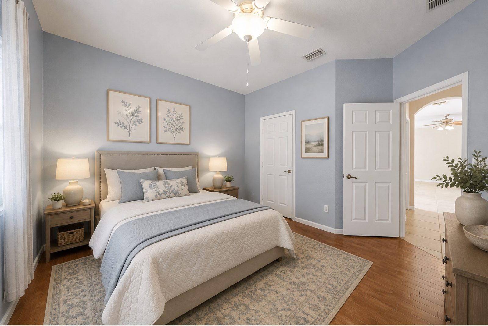 Secondary bedroom, virtually staged