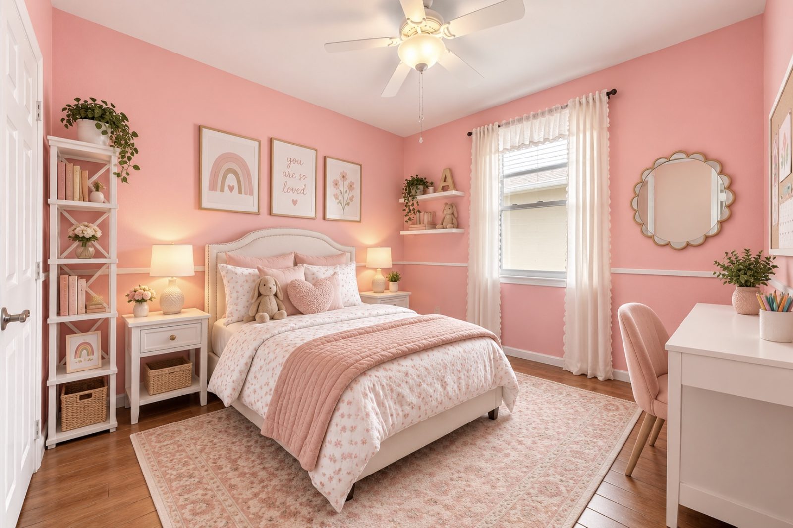 Secondary bedroom, virtually staged