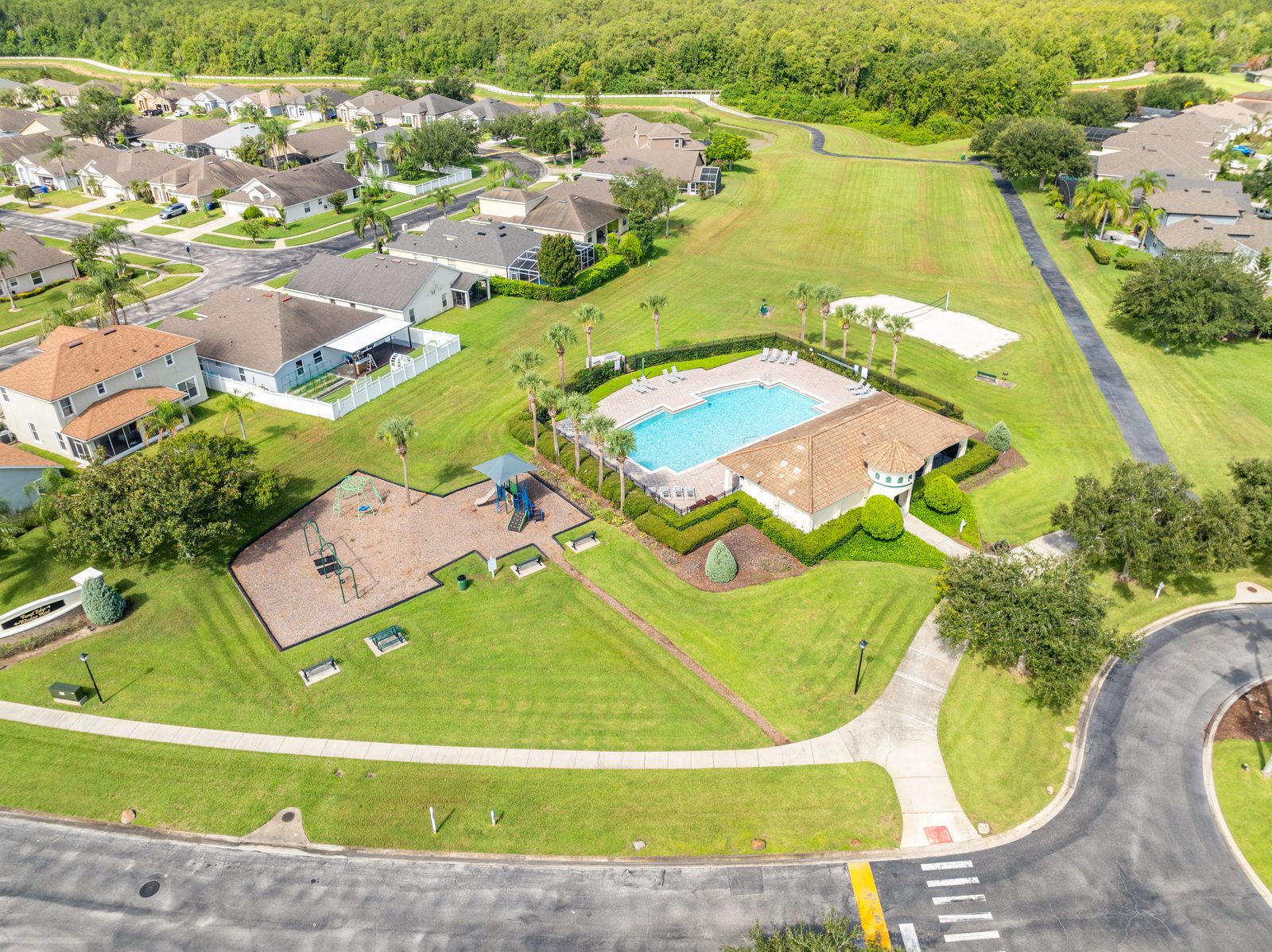Aerial view of the community pool